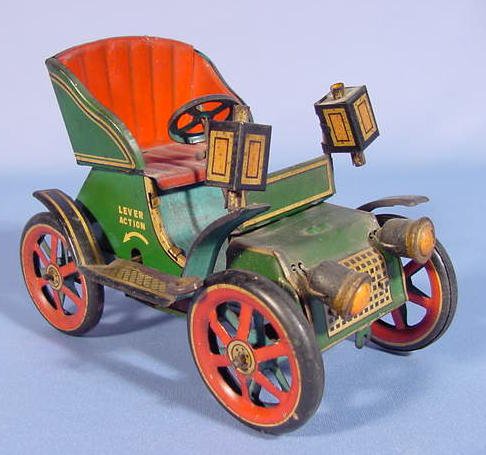 Japanese Tin Lever Action Car w/Open Top