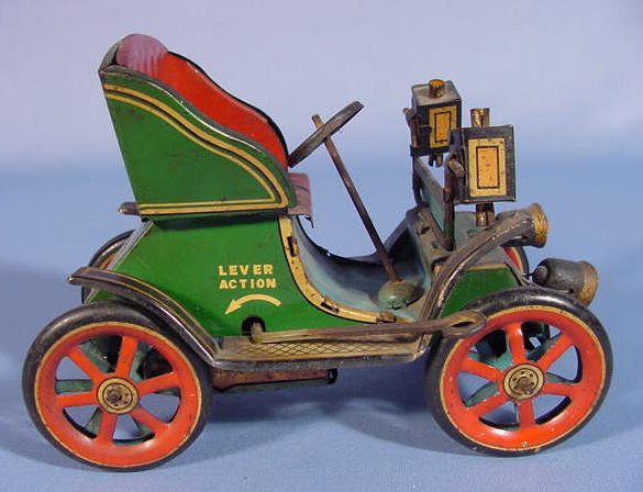 Japanese Tin Lever Action Car w/Open Top - 2
