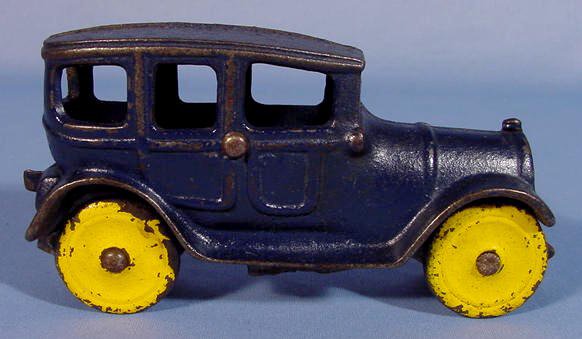 Old Cast Iron Sedan Toy w/Iron Wheels, U.S.A. - 2