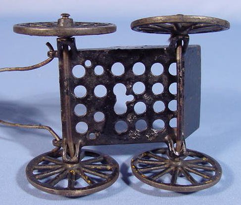 Cast Iron Toy Fire Pumper w/Driver & 2 Horses - 10
