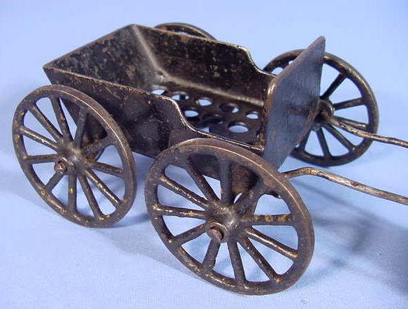 Cast Iron Toy Horse Drawn Cart, 12 1/2" - 3