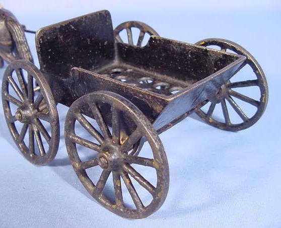 Cast Iron Toy Horse Drawn Cart, 12 1/2" - 5