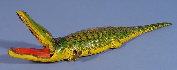 J. Chein Tin Windup Alligator Toy, 15"