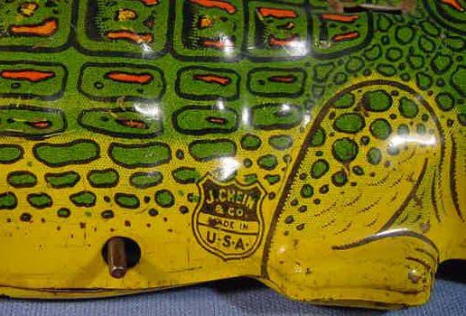 J. Chein Tin Windup Alligator Toy, 15" - 4