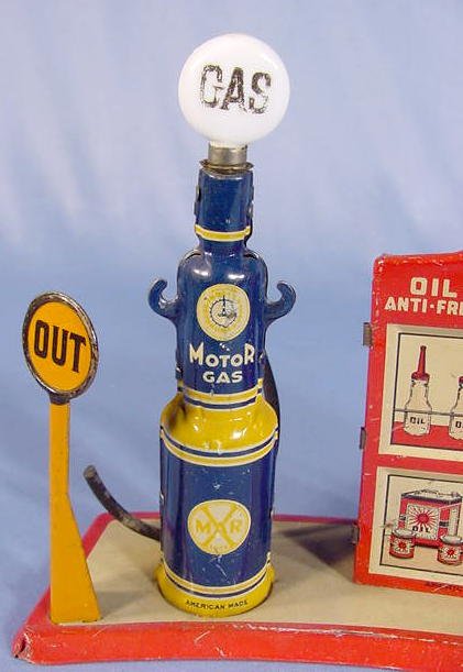 Marx Tin Litho Toy Gas Pumping Station - 2