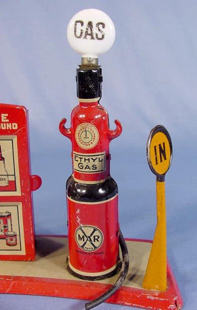 Marx Tin Litho Toy Gas Pumping Station - 4