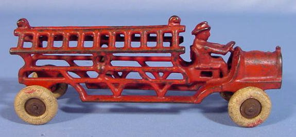 Cast Iron Toy Ladder Fire Truck
