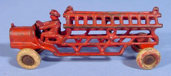 Cast Iron Toy Ladder Fire Truck - 2