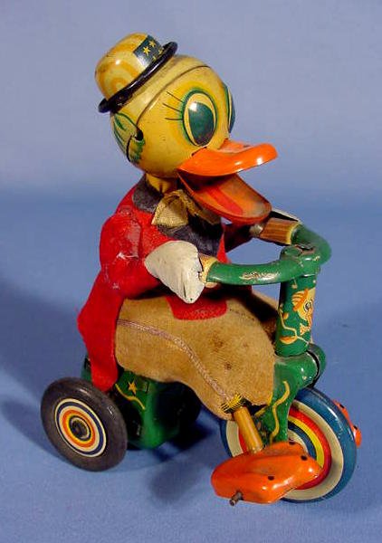 Japanese Key Wind Toy Duck on a Tricycle - 3