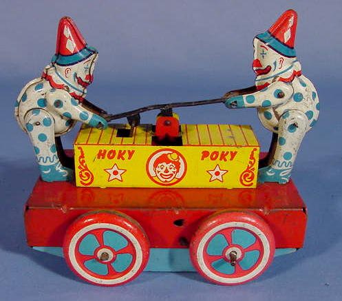 Wyondotte Hoky Poky Toy Pump Car w/Clowns - 2