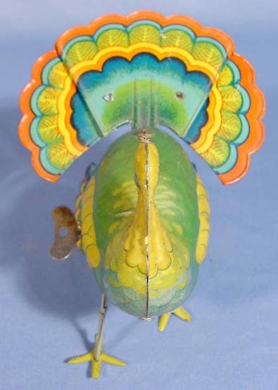 Colorful Tin Windup Toy Turkey - 3