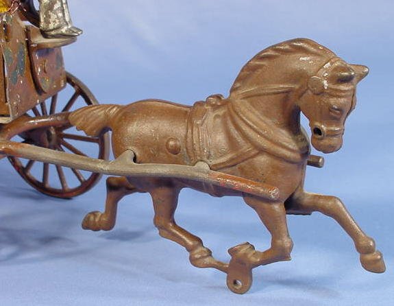 Cast Iron Horse Drawn Toy Delivery Wagon - 3
