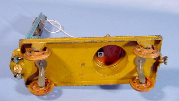 Cast Iron Toy Flatbed Rail Car w/Pile Driver - 6