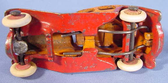 2 Old Cast Iron Sedan Cars Made in 2 Parts - 6