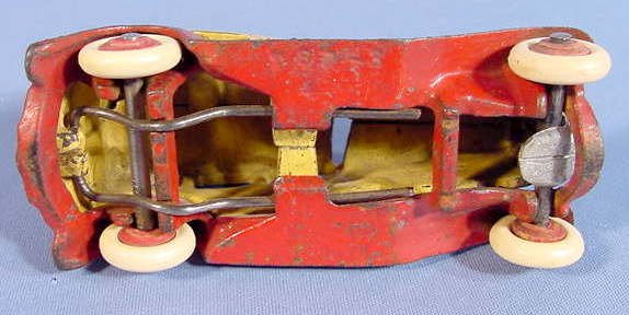 2 Old Cast Iron Sedan Cars Made in 2 Parts - 7
