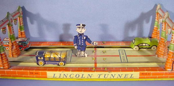 Unique Art Tin Windup Lincoln Tunnel Toy - 2