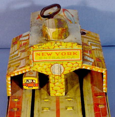 Unique Art Tin Windup Lincoln Tunnel Toy - 4