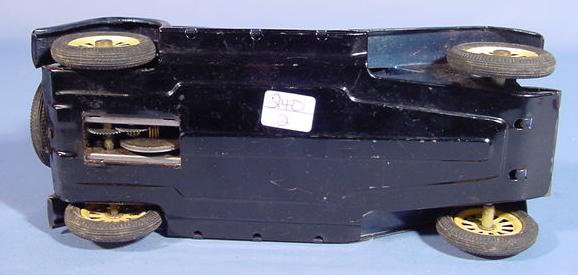 Japanese Tin Friction Car w/Off White Roof - 5