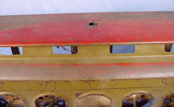 Large Tin "Pay as you Enter" Friction Trolley Car  - 4