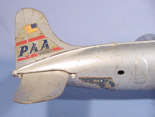 Marx Pressed Steel Pan American Toy Airplane - 3