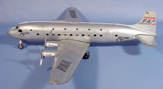 Marx Pressed Steel Pan American Toy Airplane - 5