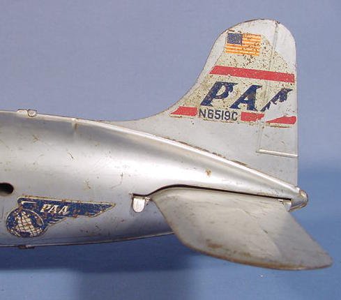Marx Pressed Steel Pan American Toy Airplane - 6