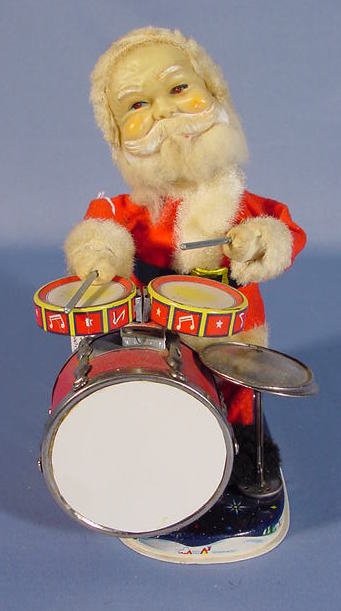 Japanese Battery Operated Santa Playing Drums