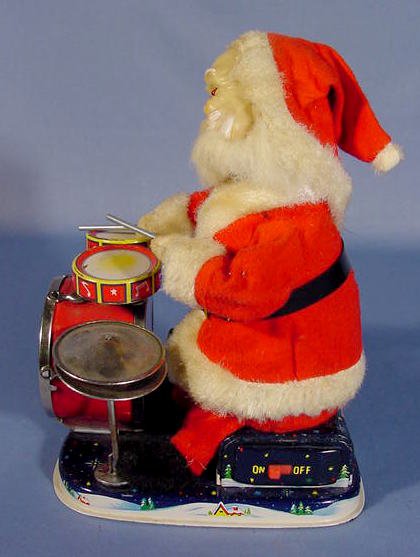 Japanese Battery Operated Santa Playing Drums - 2