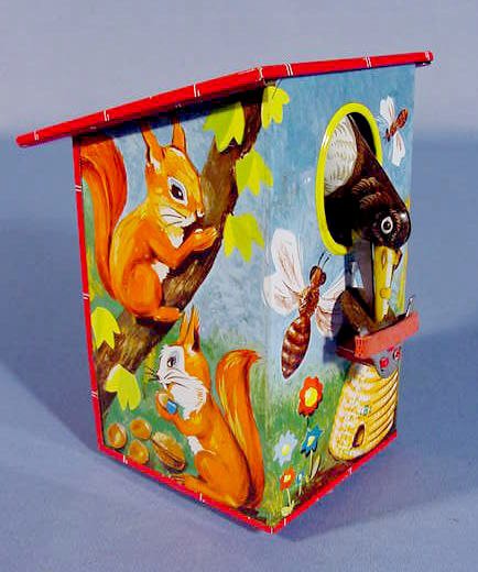 German LB2 Tin Animated Coin Bank With Bird - 2