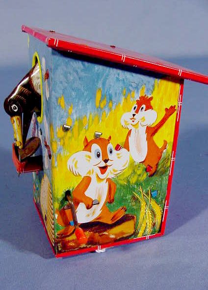 German LB2 Tin Animated Coin Bank With Bird - 3