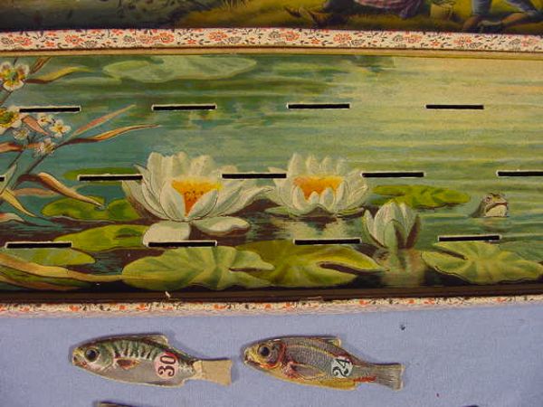 1890 Mcloughlin Brothers Fish Pond Game w/Box - 10