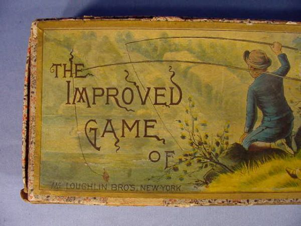 1890 Mcloughlin Brothers Fish Pond Game w/Box - 2