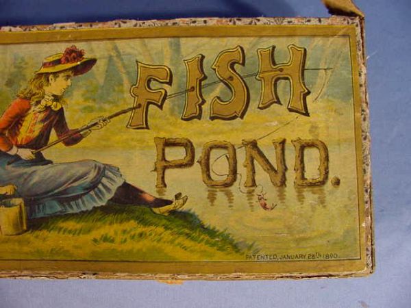 1890 Mcloughlin Brothers Fish Pond Game w/Box - 4