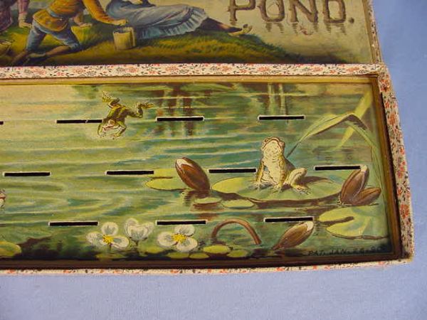 1890 Mcloughlin Brothers Fish Pond Game w/Box - 9