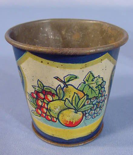 2 Tin Litho Toy Cups and Saucers - 4