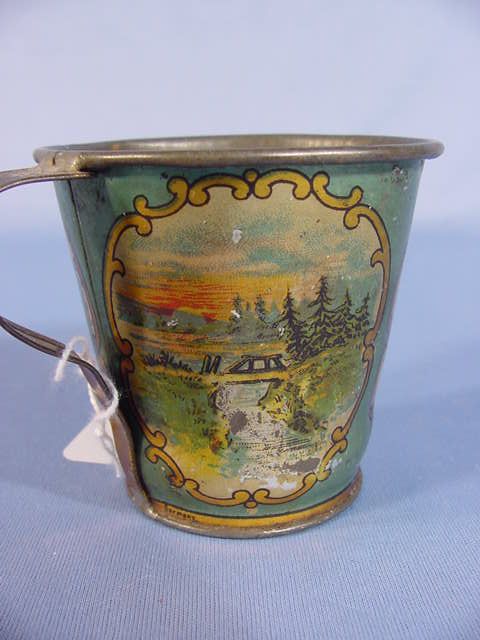 2 Tin Litho Toy Cups and Saucers - 9