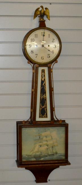 Antique New Haven “Willard” Banjo Clock. Solid mahogany