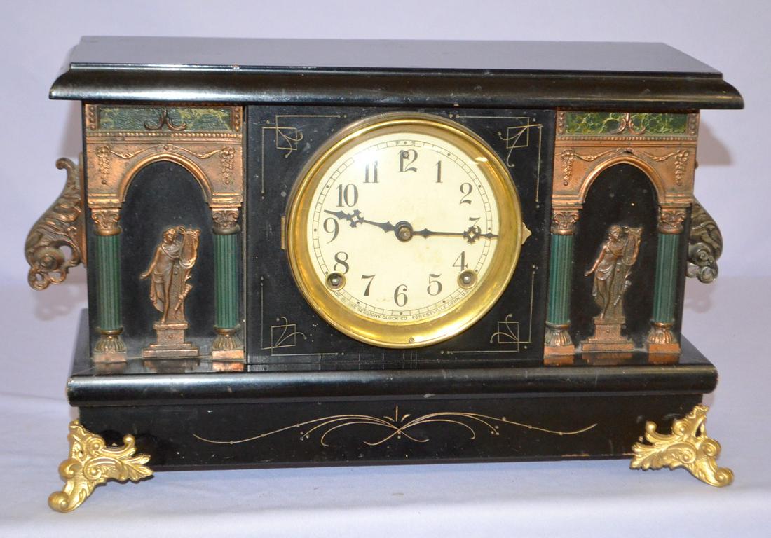 Antique Sessions Mantel Clock, Nevin 1921. Enameled (1 of 4)