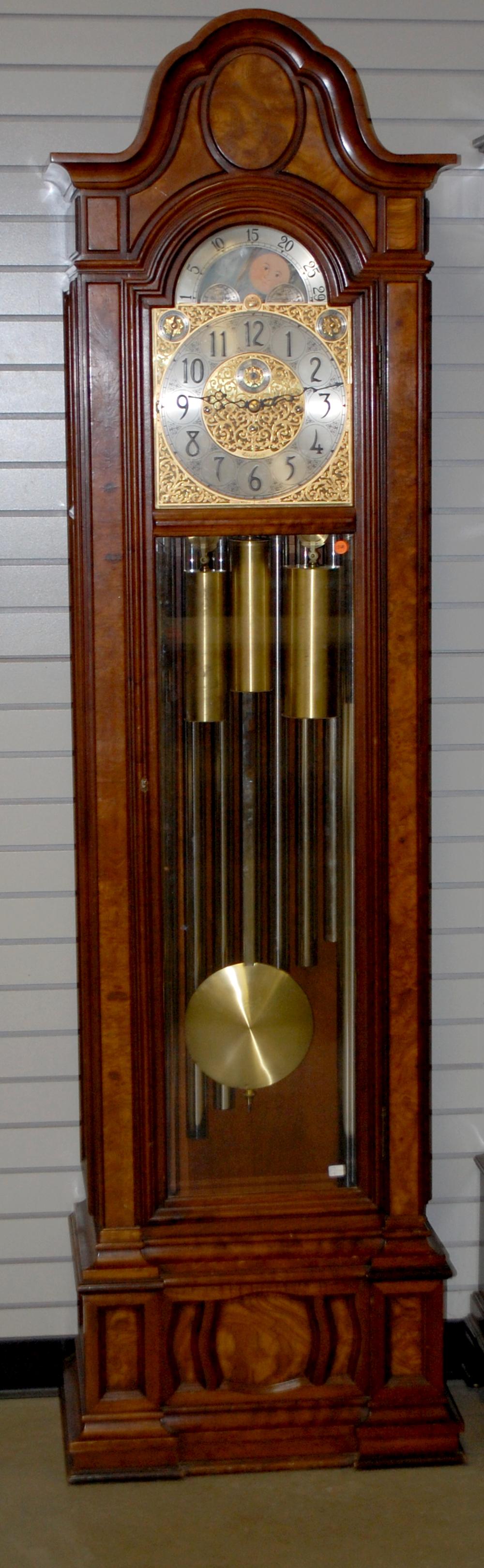 Herschede 9 Tube Grandfather Clock: hardwood case with (1 of 12)