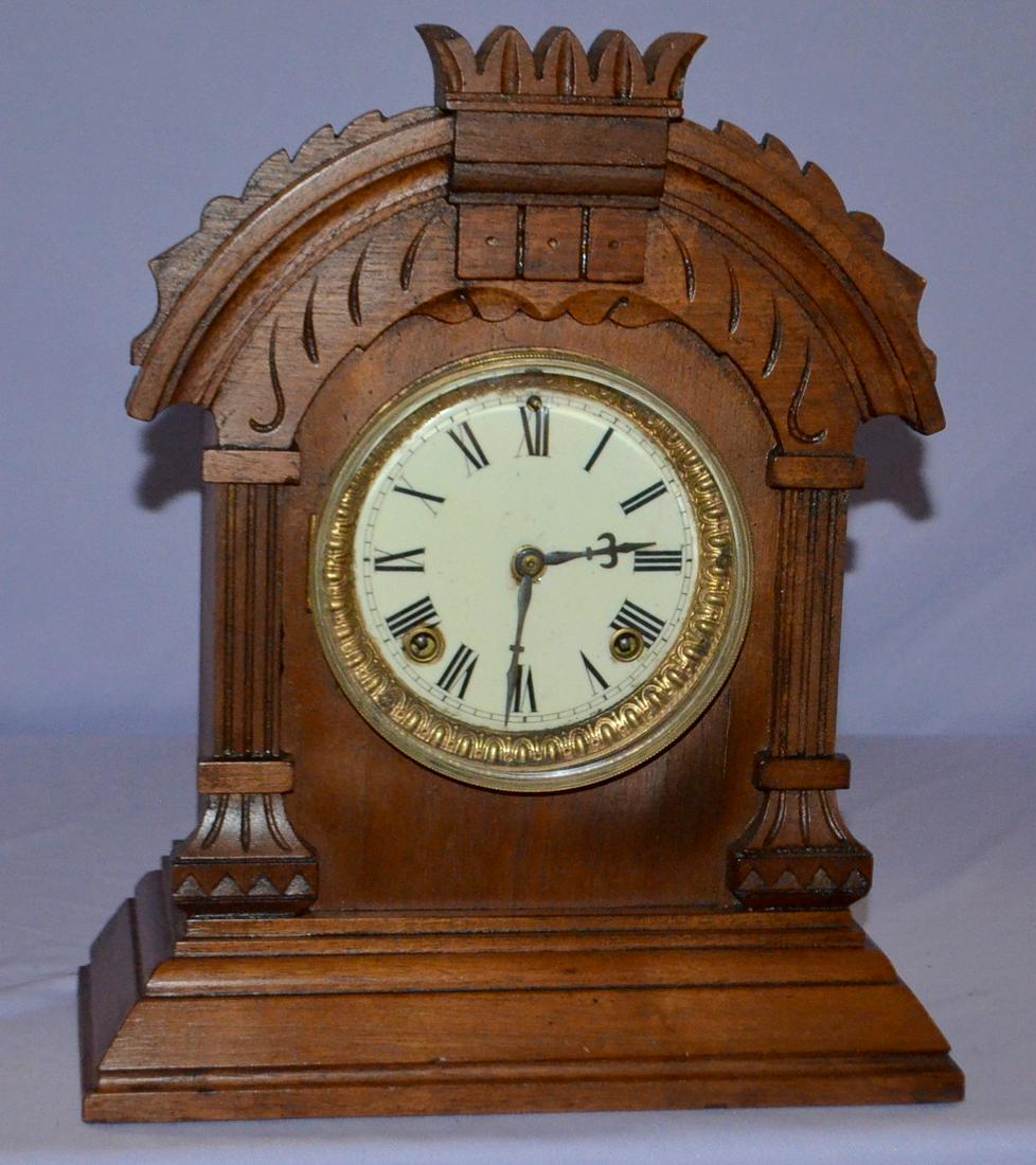 Ansonia Walnut "Tunis" Cabinet Clock: T&S, unsigned (1 of 2)