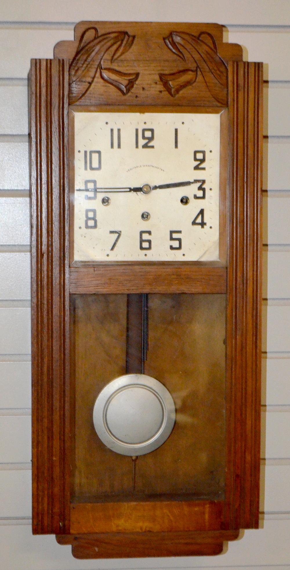 Antique Vertible Westminister Chimes Box Clock. Oak (1 of 3)