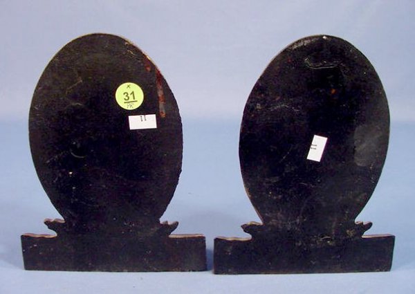 Cast Iron Hanging Basket of Flowers Book Ends - 3