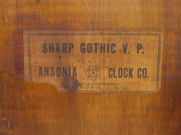 Ansonia Sharp Gothic V.P. Mantel Clock - 5