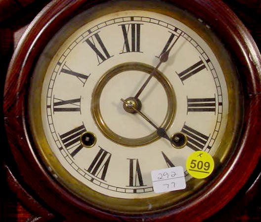 Rosewood Veneer Mantel Clock w/Figure 8 Door - 2
