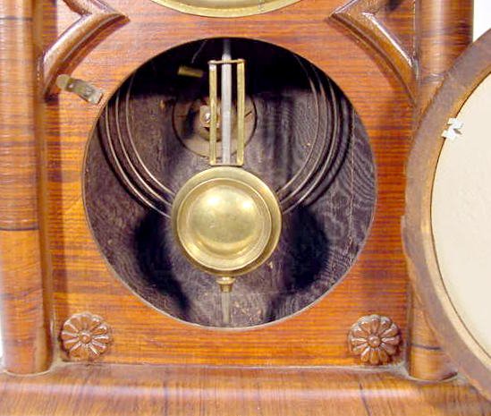 Rosewood Veneer Mantel Clock w/Figure 8 Door - 4