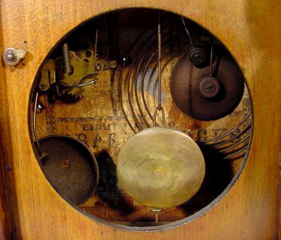 Ingraham 8 Day Pillar Clock w/Figure 8 Door - 4