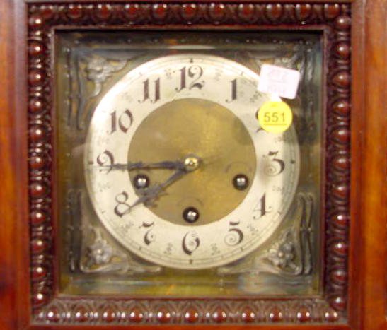 Junghans Mahogany Chime Shelf Clock w/5 Rods - 4