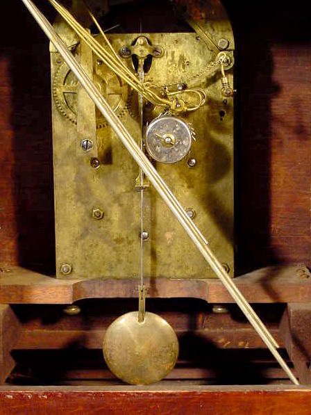 Junghans Mahogany Chime Shelf Clock w/5 Rods - 6