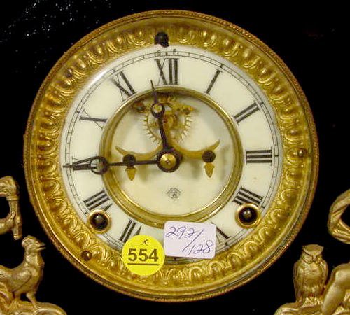 Ansonia "Verona" Black Enameled Iron Clock - 3