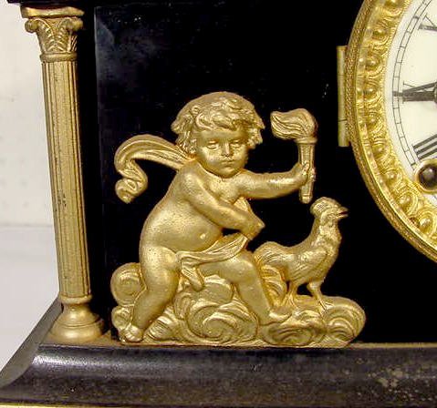 Ansonia "Verona" Black Enameled Iron Clock - 4